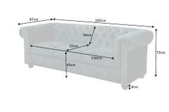 Chesterfield 3-Sitzer Sofa 205cm petrol Samt Federkern Goldnieten Knopfheftung