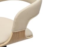 Höhenverstellbarer Barhocker MANHATTAN natur Eiche creme beige Kunstleder drehbar