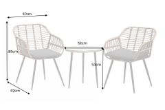 In- und Outdoor Bistro Balkon-Set PARIS braun Polyrattan Sitzgruppe wetterfest mit Tisch