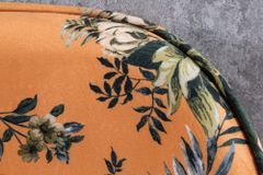 Design Bank PRÊT-À-PORTER gelb Samt florales Muster und goldene Fußkappen