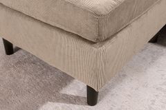Retro Ecksofa STOCKHOLM 220cm taupe Cord Federkern 3-Sitzer