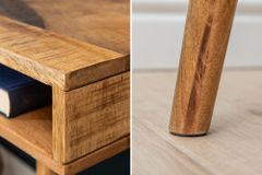 Massiver Schreibtisch RETRO 120cm Mangoholz Bürotisch mit Schublade