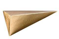 Handgefertigtes Wandregal PYRAMID 40cm gold antik Metall Hammerschlag Design