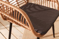 In- und Outdoor Bistro Balkon-Set PARIS braun Polyrattan Sitzgruppe wetterfest mit Tisch