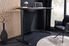 Höhenverstellbarer Schreibtisch OAK DESK 140cm natur Eiche-Design schwarzes Metallgestell