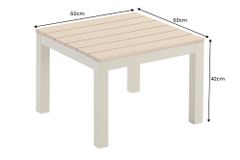 Outdoor Gartentisch ORLANDO LOUNGE 60cm greige natur Aluminium wetterfest