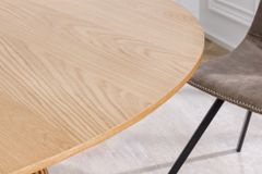Runder Esstisch VALHALLA WOOD 140cm natur Eichenholz Säulenfuß