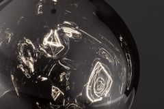 Runde Hängelampe LIQUID DIAMOND 20cm smoke Glas Stahl Kugelleuchte