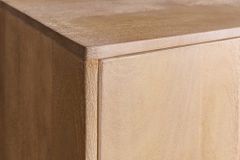 Design Highboard ART DECO 120cm weiß gekälkt Mangoholz massiv 3D Front