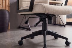 Höhenverstellbarer Bürostuhl LAZIO taupe Vogue Velours Samt drehbar mit Rollen