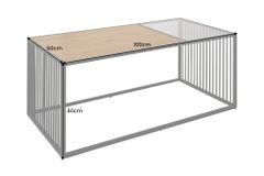 Design Couchtisch ARCHITECTURE 100cm graphit Rauchglas Metall
