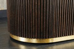Massives Sideboard GATSBY 120cm braun Mangoholz gold Metall weiße Marmorplatte