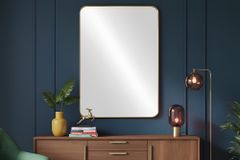 Moderner Wandspiegel AMSTERDAM 100cm gold Aluminium