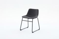 Industrial Design Stuhl DJANGO grau Cord mit Metallgestell