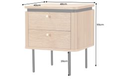 Moderner Nachttisch ATELIER 55cm Eiche Beistelltisch mit Schubladen