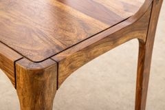Massiver Stuhl ORGANIC braun Sheeshamholz stone finish handmade