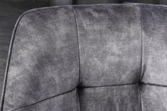 Design Stuhl LOFT dunkelgrau Samt drehbar Metallgestell schwarz mit Armlehne
