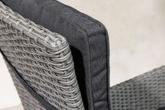 Outdoor Gartenstuhl SYLT grau Polyrattan Hochlehner mit Armlehne verstellbar wetterfest