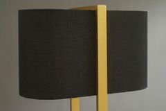 Minimalistische Stehlampe COLLEEN 160cm gold schwarz Stoffschirm mit Metallfuß