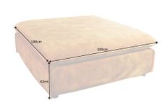 Großer Hussenhocker HEAVEN 100cm senfgelb Samt Landhausstil Sofahocker waschbarer Bezug