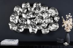 Moderne Wanddekoration VARIATION 105cm silber Metall handmade