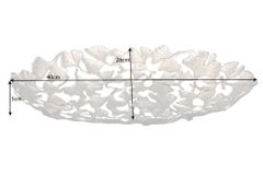 Dekorative Schale GINKGO LEAFS 40cm silber handmade Metall