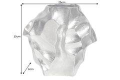 Handgefertigte Vase LIQUID 25cm silber Metall Hammerschlag Design