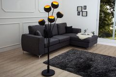 Elegante Design Stehlampe MAGMA 170cm schwarz gold Stehleuchte