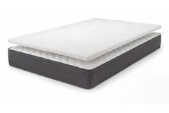 Bequeme Matratze mit Topper CLOUD FLEX 160x200cm dunkelgrau Tonnentaschenfederkern 9-Zonen