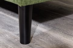 Retro Ecksofa STOCKHOLM 220cm grün Cordstoff Federkern 3-Sitzer