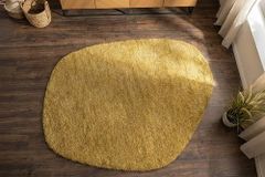 Design Teppich ORGANIC 180x120cm senfgelb Hochflor Indoor-Teppich organische Form