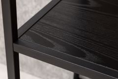 Industrial Bücherregal SLIM LINE 114cm Esche schwarz fünf Regalböden