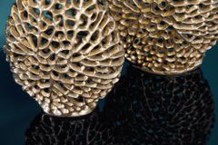 Filigranes Vasen 2er Set ABSTRACT LEAF 40cm gold Handarbeit