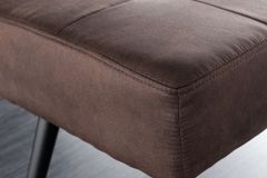 Design Sitzbank BOUTIQUE 100cm antik braun Microfaser schwarze Metallbeine Polsterbank