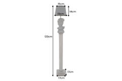 Handgefertigte Stehlampe DAVID 120cm schwarz mit Büste Stoffschirm