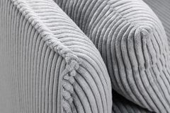 Großes 3-Sitzer Sofa HEAVEN 200cm hellgrau Cord Federkern Hussensofa abnehmbarer Bezug