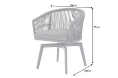 Drehbarer Stuhl ROPE anthrazit Aluminium Gartensessel inkl. Kissen In- und Outdoor