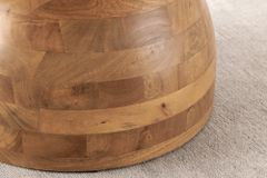 Massiver Esstisch MAESTRO 130cm creme Mangoholz rund mit Säulenfuß