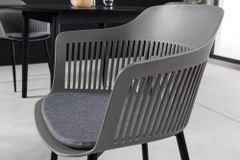 Design Stuhl AIRE grau Kunststoff Stahlgestell Indoor Outdoor inkl. Kissen
