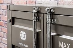 Container-Schrank GLOBETROTTER 140cm anthrazit Metall Aktenschrank Highboard