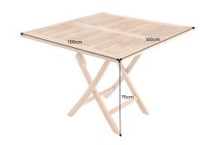 Massiver Esstisch EMPIRE TEAK 100cm natur Teakholz klappbar