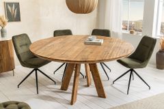 Runder Esstisch ART WOOD 120cm braun massiv Mangoholz