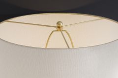 Moderne Tischlampe ELEGANCIA 65cm weiß gold Keramik weißer Leinenschirm