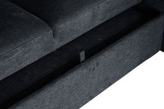 Ecksofa mit Schlaffunktion APARTMENT beidseitig aufbaubar grau Strukturstoff inkl. Stauraum
