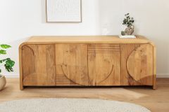 Massives Sideboard ART DECO 170cm cream finish beige Mangoholz abgerundet