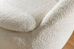 Drehbarer Design Sessel ALPINE beige Bouclé 360° mit Armlehnen