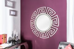 Glamouröser Design Spiegel EUPHORIA XL 85cm silber Wandspiegel Handarbeit aus Metall