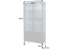 Moderne Vitrine PARIS 180cm schwarz gold Riffelglas Metall Highboard Schrank
