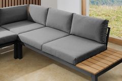 Große Garten Sitzgruppe MIAMI LOUNGE 240cm anthrazit Aluminium wetterfest Outdoor inkl. Kissen