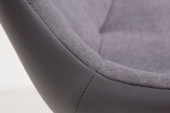 Design Stuhl DIVANI hellgrau Metallgestell schwarz im Retro Stil